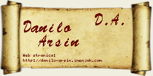 Danilo Arsin vizit kartica